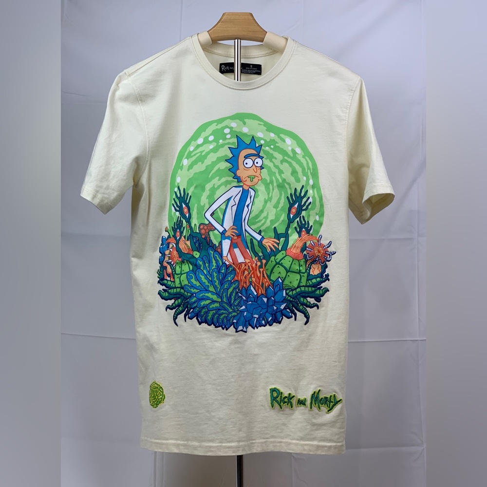 Rick and Morty Cream Graphic T-shirt Pre-owned